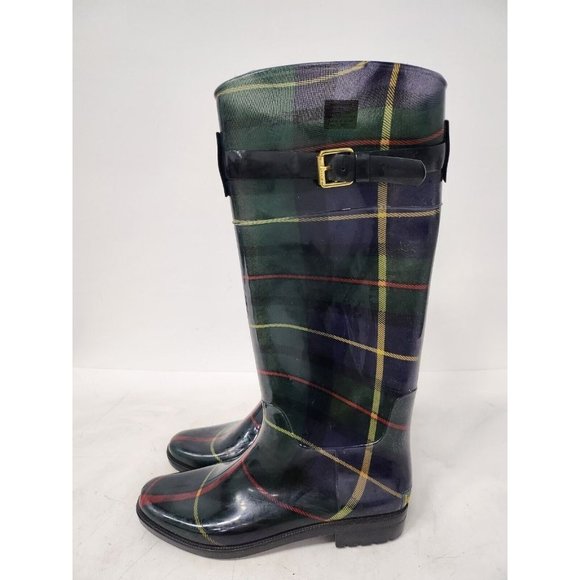 Lauren Ralph Lauren Shoes - LAUREN Ralph Lauren Rossalyn II Womens Rain Boots Sz 9 Green Multi Plaid Rubber